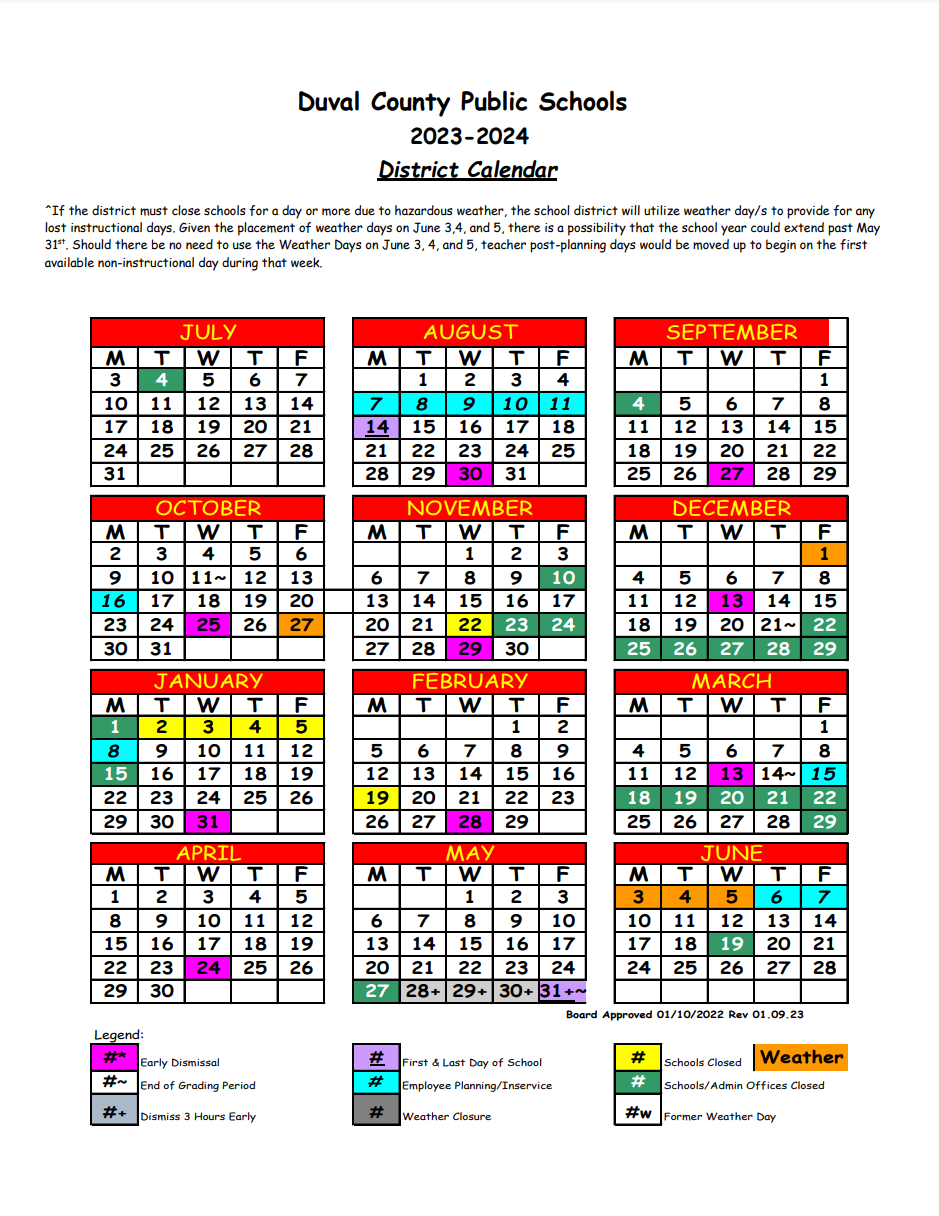 Calendar Parkwood Preparatory School